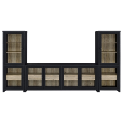 Coaster Denison Transitional Black Entertainment Center - Overall Model 720223-Set