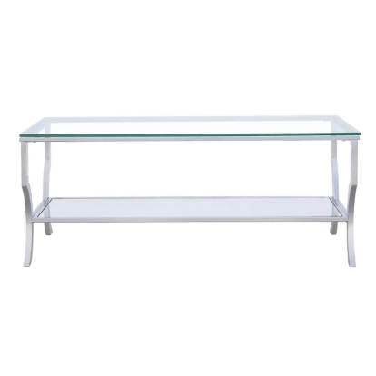 Coaster Saide Rectangular Coffee Table with Mirrored Shelf Chrome Model 720338