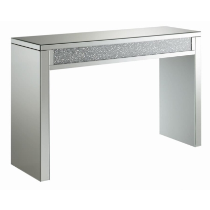 Coaster Gillian Rectangular Sofa Table Silver and Clear Mirror Model 722499