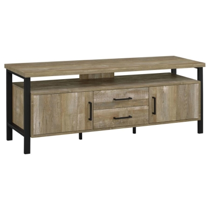Coaster Ruston 59" 2-drawer TV Console Weathered Oak Model 722572
