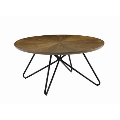 Coaster Brinnon Round Coffee Table Dark Brown and Black Model 722898