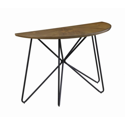 Coaster Brinnon Semicircle Sofa Table Dark Brown and Black Model 722899