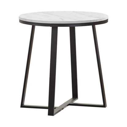 Coaster Hugo Metal Base Round End Table White and Matte Black Model 723237