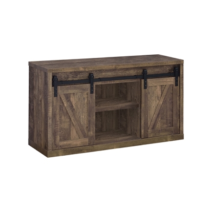 Coaster Brockton 48-inch 3-shelf Sliding Doors TV Console Rustic Oak