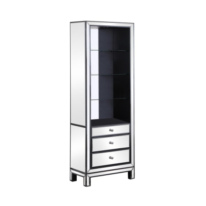 Coaster 3-drawer Media Tower Black Titanium and Silver Model 724165