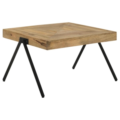 Coaster Avery Rectangular Coffee Table with Metal Legs Natural and Black Model 724318