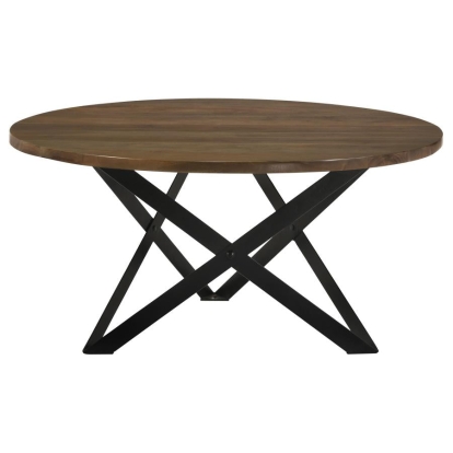 Coaster Zack Round Coffee Table Smokey Grey and Black Model 753498