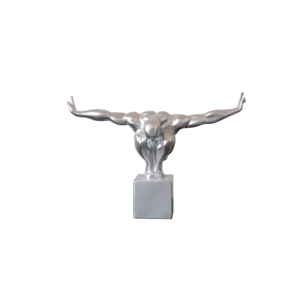 Modrest Modern Glossy Silver Diver Sculpture Sculpture Other furniture-00176358 Vig Furniture VGTHSZ-0867