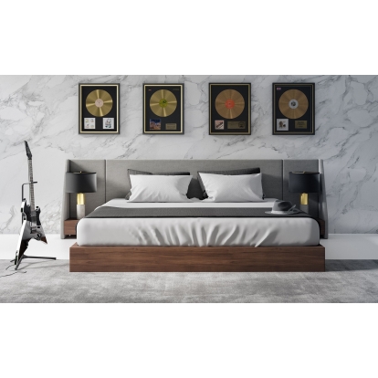 VIG Furniture Walnut Bed SKU VGMA-BR-88-BED - Product ID 76516|76517