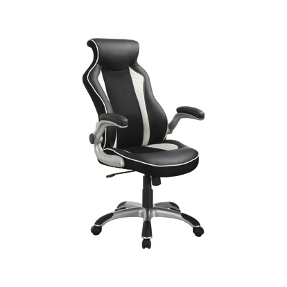 Coaster Dustin Adjustable Height Office Chair Black and Silver