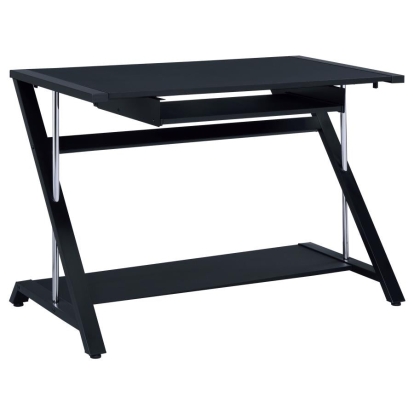 Coaster Mallet Computer Desk with Bottom Shelf Black Model 800222