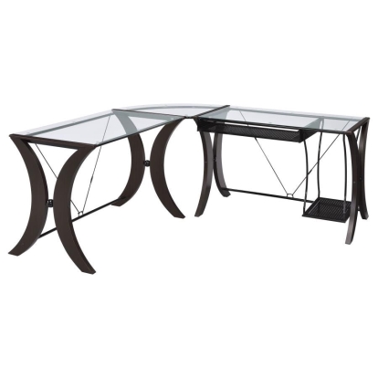 Coaster Monterey 3-piece L-shaped Computer Desk Set Cappuccino Model 800446