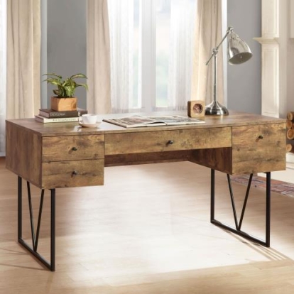 Coaster Analiese 4-drawer Writing Desk Antique Nutmeg