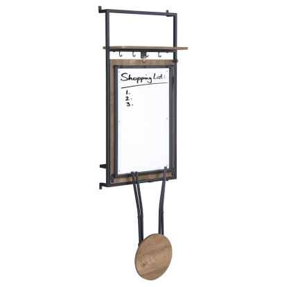 Coaster Riley Foldable Wall Desk with Stool Rustic Oak and Sandy Black Model 801402