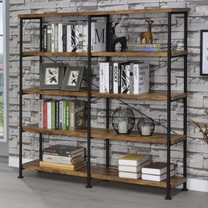 Coaster Analiese 4-shelf Open Bookcase Antique Nutmeg