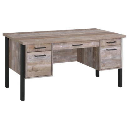 Coaster Samson 4-drawer Office Desk Weathered Oak Model 801950