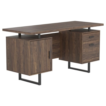 Coaster Lawtey Floating Top Office Desk Aged Walnut Model 802521