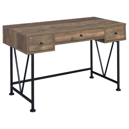 Coaster Analiese 3-drawer Writing Desk Rustic Oak and Black Model 802541