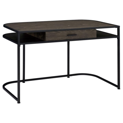 Coaster Ember 1-drawer Writing Desk Dark Oak and Sandy Black Model 803411