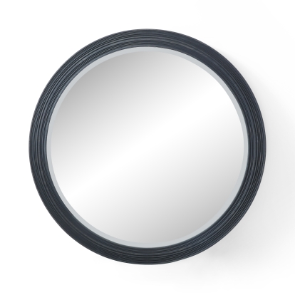 Lamod Cirque - Modern Black Ash Round Mirror Mirror Black furniture-00181574 Vig Furniture VGVC-J2368-M
