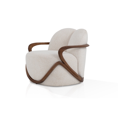 Modrest Fortuna - Mid-Century Modern Off-White Fabric + Walnut Accent Chair Accent Chair Off-White furniture-00181593 Vig Furniture VGCS-LC-21060-OFWHT