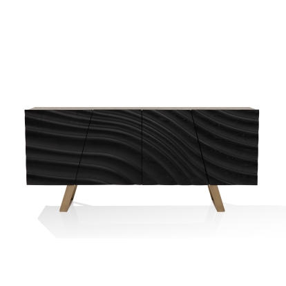 Modrest Finley Mid-Century Black & Gold Buffet Buffet Black furniture-00181727 Vig Furniture VGCSSB-16050-BLK