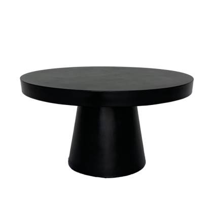 Modrest Desoto - Modern Black Concrete Round Coffee Table Coffee Table Black furniture-00181836 Vig Furniture VGGR-696070-BLK