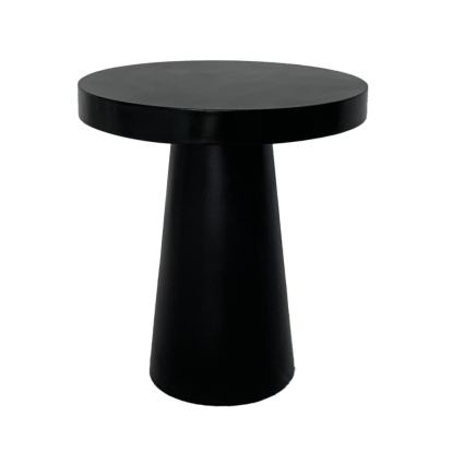 Modrest Desoto - Modern Black Concrete Round End Table End Table Black furniture-00181838 Vig Furniture VGGR-DESTOTO-BLK