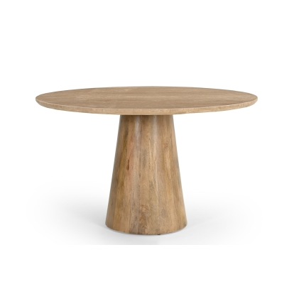 Modrest Onalaska - Modern Travertine Marble + Wood Round Dining Table Dining Table Beige furniture-00182015 Vig Furniture VGBR-SBA-2550