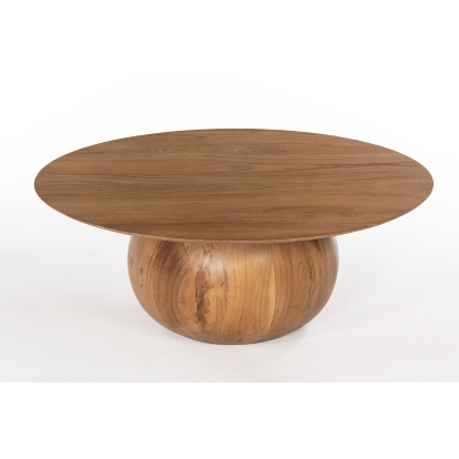 Modrest Refugio - Modern Acacia Round Coffee Table Coffee Table Brown furniture-00182021 Vig Furniture VGBR-SBA-4755