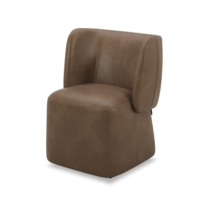Modrest Standing - Modern Brown Vegan Leather Swivel Dining Chair Dining Chair Brown furniture-00182206 Vig Furniture VGKK-KF.Y1255-BRN