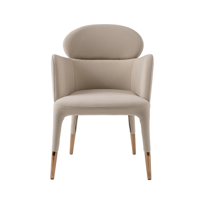 Modrest Shannon - Modern Beige Vegan Leather + Rosegold Dining Chair Dining Chair Beige furniture-00182439 Vig Furniture VGVC-B022A-BGE