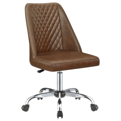 Coaster Althea Upholstered Tufted Back Office Chair Brown and Chrome Model 881197