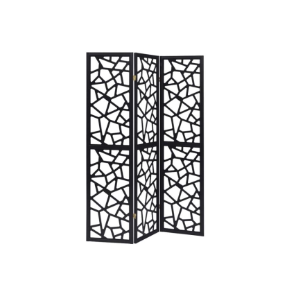 Coaster Nailan 3-panel Open Mosaic Pattern Room Divider Black Model 900092