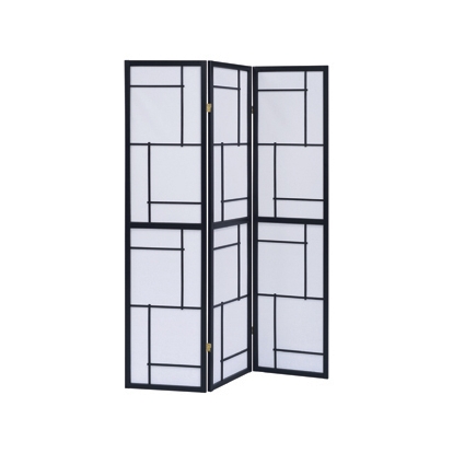 Coaster Damis 3-panel Folding Floor Screen Black and White