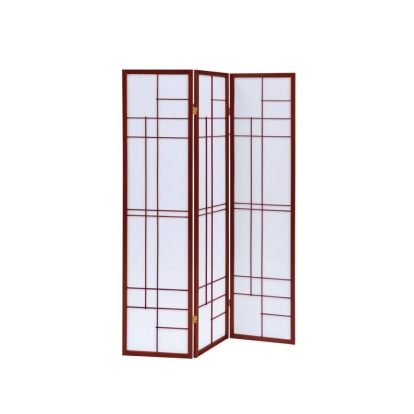 Coaster Katerina 3-panel Folding Floor Screen White and Cherry Model 900110