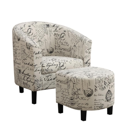 Coaster Alina 2-piece Upholstered Accent Chair and Ottoman Off White Model 900210