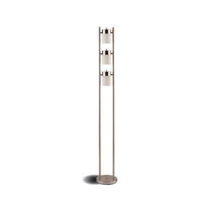 Coaster Munson Floor Lamp with 3 Swivel Lights Brushed Silver Model 900733