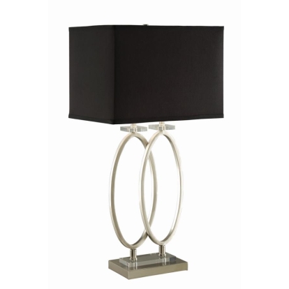 Coaster Izuku Rectangular Shade Table Lamp Black and Brushed Nickel Model 901662