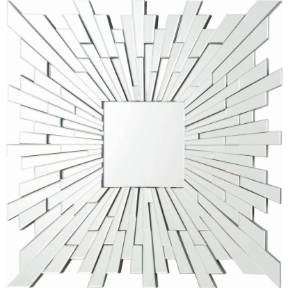 Coaster Brantley Square Sunburst Wall Mirror Silver Model 901785