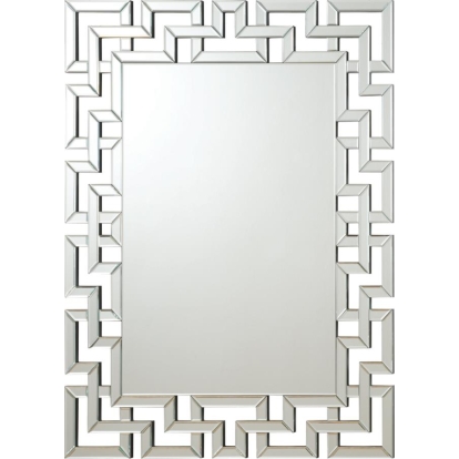 Coaster Forman Interlocking Greek Frameless Wall Mirror Silver Model 901786