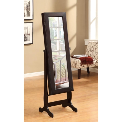 Coaster Belzar Jewelry Cheval Mirror with Drawers Cappuccino Model 901805