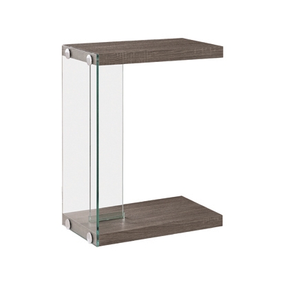 Coaster Colby Accent Table Weathered Grey and Clear