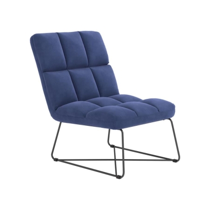 Coaster Lux Armless Upholstered Accent Chair Midnight Blue Model 903838
