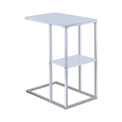Coaster Daisy 1-shelf Accent Table Chrome and White Model 904018