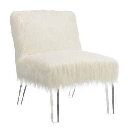 Coaster Faux Sheepskin Upholstered Accent Chair White Model 904059