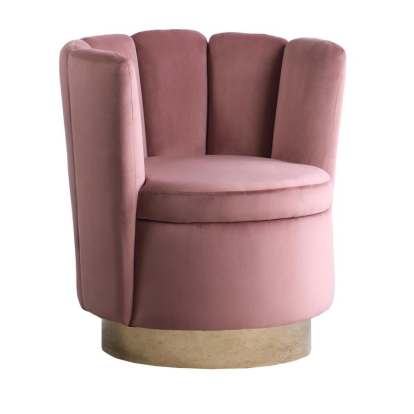 Coaster Channeled Tufted Swivel Chair Rose and Gold Model 905648
