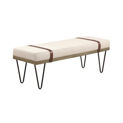 Coaster Austin Upholstered Bench Beige and Black Model 910258