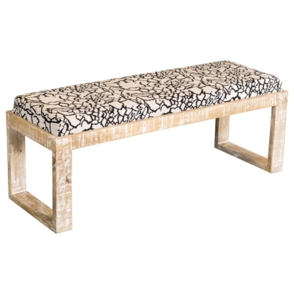 Coaster Aiden Sled Leg Upholstered Accent Bench Black and White Model 914138