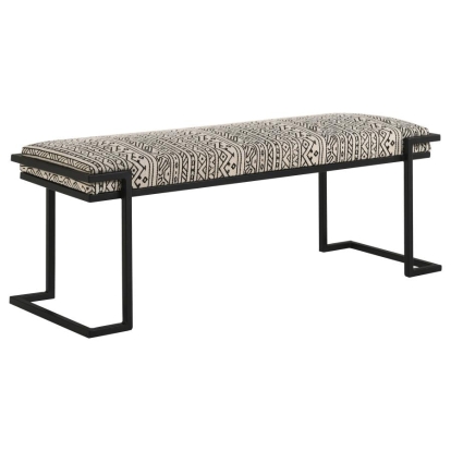Coaster Alfaro Upholstered Accent Bench Black and White Model 914142